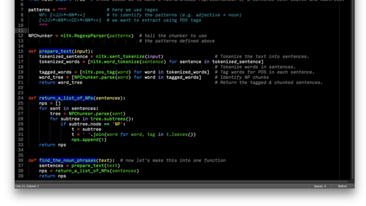 Noun Phrase Chunking with the NLTK